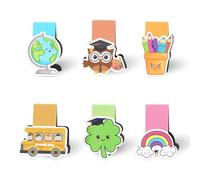 O-Kinee Marcapáginas Magnéticos para Niños, 6 Unidades, Marcadores Magnéticos Escolares, Regalo para el Comienzo del Colegio