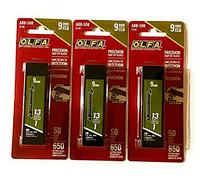 O L F A OLFA 9149 ABB-50B 9mm UltraSharp Black Snap-Off Blade, 50-Pack (3 Pack)