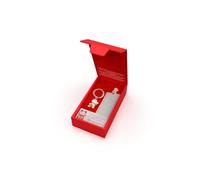 O meta[l]morphose METALMORPHOSE - Caja de regalo para llavero y marcapáginas de gato de la suerte, color blanco y rojo, talla única
