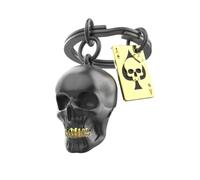 O meta[l]morphose METALMORPHOSE - Llavero con calavera y tarjeta as de espadas - MTM137-01 negro, dorado, talla única, negro, dorado, talla única, Único