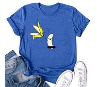 O-Neck Fruit Sleeve Casual Cute Short Top Blusa Mujer Camiseta Estampado Blusa Mujer Blusa Kasacks Mujer, azul, L