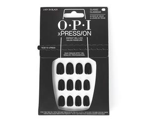 O.P.I Laca de uñas xPRESS/ON Uñas Artificiales +esmalte de uñas LADY IN BLACK