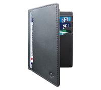 O³ - Portatarjetas de identidad francesa, billetera de tarjeta bancaria antipiratería, de piel | Bloqueo RFID | Antifraude, Anti piratería | Elegante y minimalista (negro), Negro , medium, Clásico