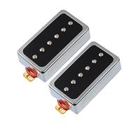 O Style Open Single Boil Pickup 6 Hoyo 5 2mm Recogida Para Lp Guitarra Cromo Con Negro Set pastillas(Neck and Bridge)