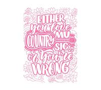 O te gusta la música country o estás equivocado Calcomanías de tallado fino 57.6x81.3cm Incluye kit de película de transferencia Rosa