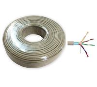 O&W Security Cable telefónico 33 m J-Y(ST) Y - 8 hilos (4 x 2 x 0,6 mm) redondo, blindado con lámina de aluminio, cable de instalación para teléfono/módem/DSL, para interior y exterior, color gris