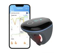 O2 Ring Pulsioxímetro Bluetooth, Oxímetro Dedo Nocturno con Alarma, Medición de la saturación de oxígeno (SpO₂), Frecuencia Cardíaca (pulso), APP para Android e iOS, Reporte de PC