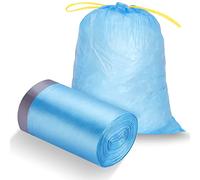 O2frepak 65Litros Bolsas de Basura de Cuerda de Cocina Grande, Pesadas, Sin Sabor, Sólidas y Azules(60x70cm,100 Conteos)