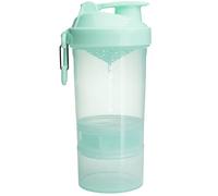 Smartshake O2GO Protein Shaker Bottle 600ml | Leak-proof gym shaker drinking bottle for protein shaker | Clear PP Water Bottle BPA & DEHP Free Protein Powder Shaker Cup, Mist Green