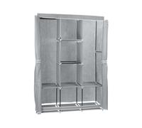 O91 Armario Ropero de Tela Flex Gris 118x45x168cm O91