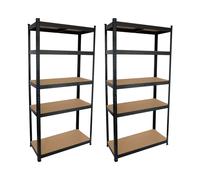 O91 Pack 2 Estanterías Modulares Metálicas con 5 Baldas 875kg 90x40x180cm O91