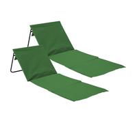 O91 Pack 2 Esterillas Plegables de Playa Acolchadas con Respaldo 149.5x50.5x42cm O91