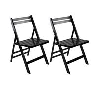 O91 Pack 2 Sillas Plegables de Madera de Bambú Biano 46x44x78cm O91