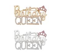 OAAO Insignias De Broche De Cumpleaños De 2 Piezas, Adornos De Caja De Metal con Tachuelas De Diamantes, Accesorios De Fiesta para Damas, Decoraciones para Fiestas De Cumpleaños.