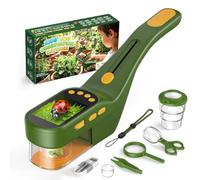 OAEBLLE Atrapa Insectos, 3 en 1, Microscopio para Niños con Lupa, Pantalla IPS de 2,4", Zoom 500X, Cámara HD 1080P, Kit Explorador Stem, Juguete Educativo para Niños y Niñas de 3+ Añosz, Verde Oscuro