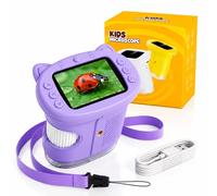OAEBLLE Microscopio para Niños, Microscopio Digital 1000X 4K con Pantalla IPS 2,4", 8 LED Regulables, Cámara de Vídeo, USB Recargable, Lupa Portátil, Juguete Stem Regalo Cumpleaños 3-12 Años, Lila