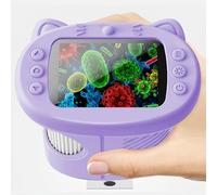 OAEBLLE Microscopio para Niños, Microscopio Digital 1000X 4K con Pantalla IPS 2,4", 8 LED Regulables, Cámara de Vídeo, USB Recargable, Lupa Portátil, Juguete Stem Regalo Cumpleaños 3-12 Años, Lila