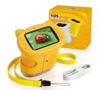 OAEBLLE Microscopio para Niños, Microscopio Digital Infantil 4K Pantalla IPS 2.4" Zoom 1000X, Lupa Portátil 8 LED y Cámara Vídeo, Juguetes Stem Regalo Cumpleaños Niño y Niña 3-12 Años - Mandarina
