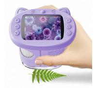 OAEBLLE Microscopio para Niños, Microscopio Digital Portátil 1000X con Pantalla IPS 2,4", 8 Luz LED, Recargable USB, Juguete Exploración Casa y Exterior, Niños 3-12 años