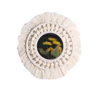 OAEPG Colgantes de pared de macramé espejados con borlas tejidas para interiores y exteriores, apartamento, dormitorio, decoración de cuerda de algodón, diseño de Mirroed