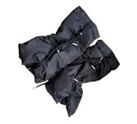 OAEPG Mangas acolchadas aisladas para mujer, calentadores de piernas cálidos, con cordón, con abertura dividida, acampanados, calcetines sin pies, cómodas mangas para las piernas, Negro, Talla única