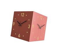 OAEPG Relojes de pared decorativos con sensores cuadrados de luz de doble cara para sala de estar, dormitorio, pasillo, decoración silenciosa, funciona con pilas, relojes de pared