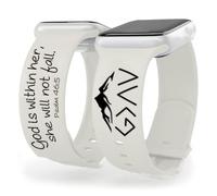 OAEUQ God In Her Heart - Correa de silicona grabada con el salmo 46:5 para relojes Jesús Dios cristiano salmo (luz de estrella, 42-29 mm)
