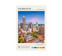 OAHFDF Charlotte Photo North Carolina - Lienzo decorativo para pared, pinturas para decoración de sala de estar, dormitorio, 12 x 18 pulgadas (30 x 45 cm)