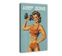 OAHFDF Lienzo decorativo con citas de Bofybuilder con texto en inglés "Keep Going Gym Quotes Bofybuilder" (30 x 45 cm)