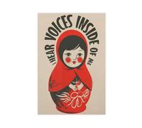 OAHFDF Póster de lienzo con diseño de muñeca rusa de Voices Inside of Me para decoración de pared de sala de estar y dormitorio, 40 x 60 cm