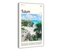 OAHFDF Tulum Travel Mexico - Lienzo decorativo para pared, pinturas para sala de estar, dormitorio, 40 x 60 cm