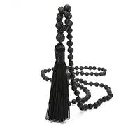 OAIITE Collar de cuentas de Mala de 6 mm, con piedras naturales de amazonita, meditación, collar de japa, yoga, rosario, oración, collar de borla con cuentas, Piedra, ágata