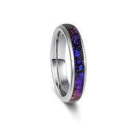 Oaineyia Anillo de tungsteno de plata con nebulosa de Orion, anillo de boda a juego de 8/4 mm, para hombre y mujer, regalo de aniversario, cumpleaños, Navidad, epoxi, Sin piedras preciosas