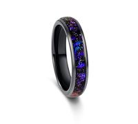 Oaineyia Anillo de tungsteno negro con diseño de nebulosa de Orion, anillo de boda de 8/4 mm a juego para hombre y mujer, regalo de aniversario, cumpleaños, Navidad, epoxi, Sin piedras preciosas