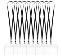 Oaioya 51 Pack Fundas de PVC Negro, Portatarjetas Horizontal 10x6cm con Cinta Cuello 45cm y Mosquetón, Impermeables para Carnets de Identificación, Oficina, Empleados, Eventos
