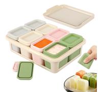 Oaioya 8 Piezas 50 ml Recipientes Silicona Bebé en colores helado, 100% Hermético Sin BPA - Apto Lavavajillas/Microondas/Congelador, Portátil para Papillas y Comida Infantil