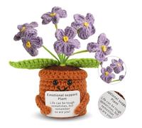 Oaioya Flor No Me Olvides de Punto, Púrpura, Juguete de Energía Positiva, Regalo Original para Mujer, Amiga, Novia, Decoración Hogar