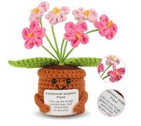 Oaioya Flor No Me Olvides de Punto, Rosa Degradado, Juguete de Energía Positiva, Regalo Original para Mujer, Amiga, Novia, Decoración Hogar