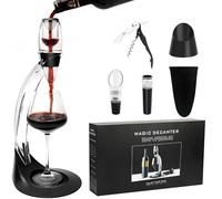 Oaioya Set de Aireador para Vino Tinto Oxigenador Decantador de Vino Rapido Mágico Aireador Instantáneo Juego de Decantador de Vino con 2 Soporte, Sacacorcho,Vertedor,Tapón Vacío y Bolsa de Almacenaje