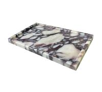 OAIQNUJ Bandeja de tocador de mármol Natural, 9.8 x 5.9 Pulgadas, Bandeja de mármol auténtica Calacatta Viola para baño/Cocina/tocador