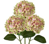 Oairse 3 piezas de flores artificiales de hortensias 3D con impresión real táctil como hortensias reales para bodas, hogar, hotel, fiesta, arreglo floral, diámetro de 19 cm