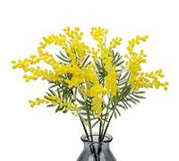 Oairse 6 flores artificiales amarillas de 42 cm, flores artificiales de acacia mimosa, ramas realistas para el hogar, novia, boda, arreglos florales, decoración