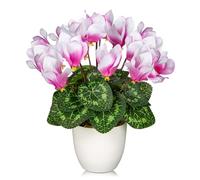 Oairse Flores Artificiales pequeñas de Ciclamen Artificial de Caqui en Maceta, Flores Decorativas como auténticas hortensias Falsas, Flores de Seda para decoración de Boda, Deco