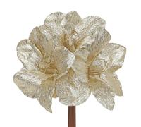 Oairse Juego de 3 flores artificiales de Navidad Clivia con purpurina para árbol de Navidad, decoración de bricolaje, flores artificiales para vacaciones, centro de mesa de comedor, adornos de Año