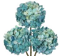 Oairse Juego de 3 hortensias artificiales de hortensias artificiales como hortensias reales para jarrón, salón, boda y mesa, hogar, arreglo floral
