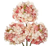 Oairse Juego de 3 hortensias artificiales de hortensias artificiales como hortensias reales para jarrón, salón, boda y mesa, hogar, arreglo floral