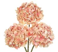 Oairse Juego de 3 hortensias artificiales de hortensias artificiales como hortensias reales para jarrón, salón, boda y mesa, hogar, arreglo floral