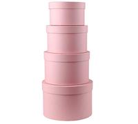 Oairse Juego de 4 cajas de almacenamiento con tapa, redondas, caja de regalo, caja de cartón, caja de regalo, caja de regalo, regalo para el día de la madre, embalaje para flores
