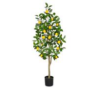 Oairse Limonero Artificial Grande 120 cm - Planta en Maceta para Interior y Exterior - Árbol de Limón para Decoración Moderna de Cuarto de Baño y Salón