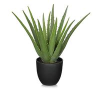 Oairse Planta artificial de 33 cm en maceta, planta artificial de aloe vera en maceta, plantas artificiales de plástico, decoración para salón, balcón, dormitorio, baño, habitación, decoración de mesa